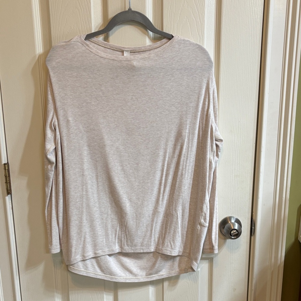 lululemon athletica Light Beige Long Sleeve Scoop Top